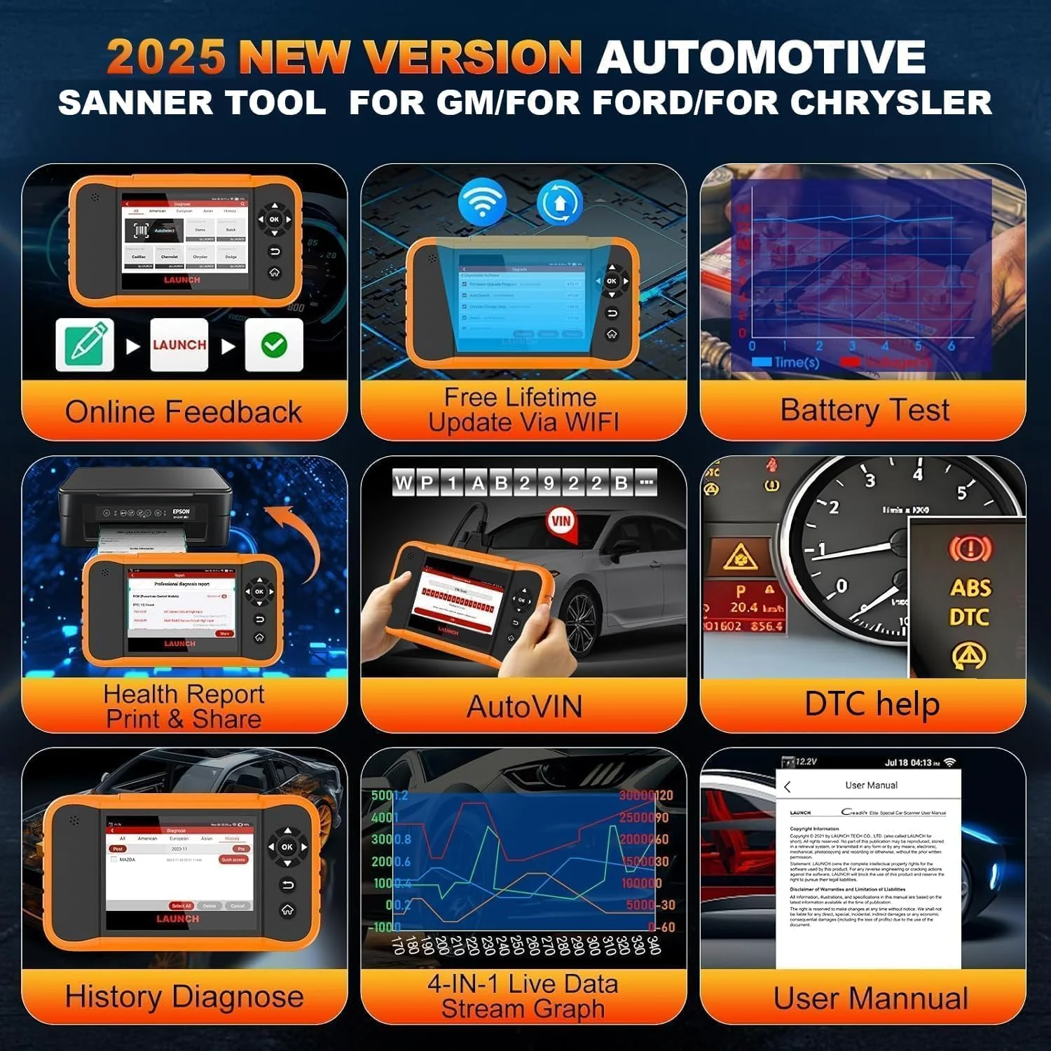 Launch X431 Creader Elite 2.0 FGC OBD2 Scanner - Image 8