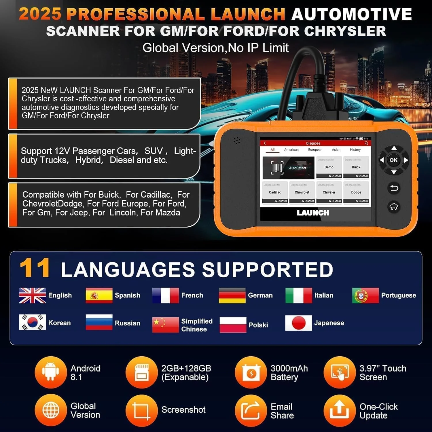 Launch X431 Creader Elite 2.0 FGC OBD2 Scanner - Image 9