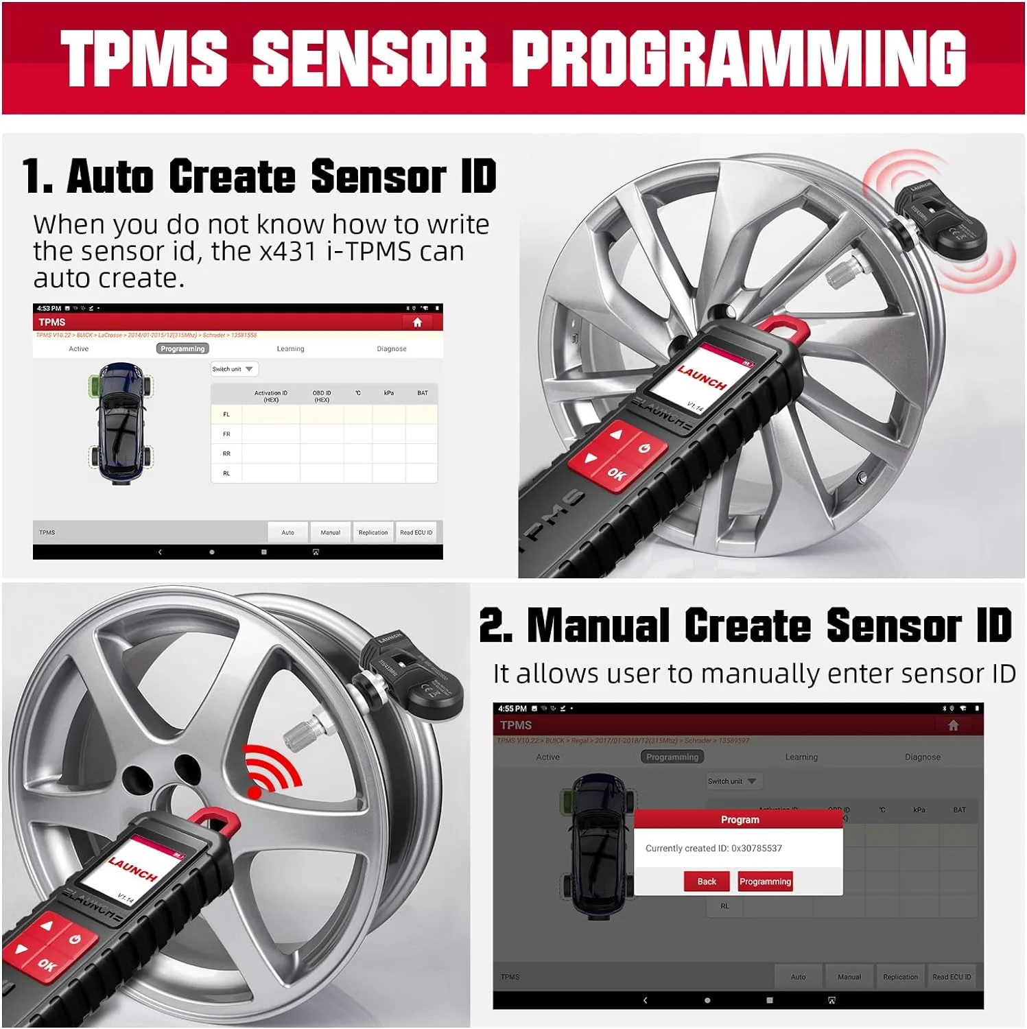 Launch X431 i-TPMS TPMS Tire Pressure Detector - Image 4